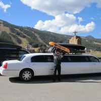 Stagecoach fleet limos parked outside of Keystone, Colorado